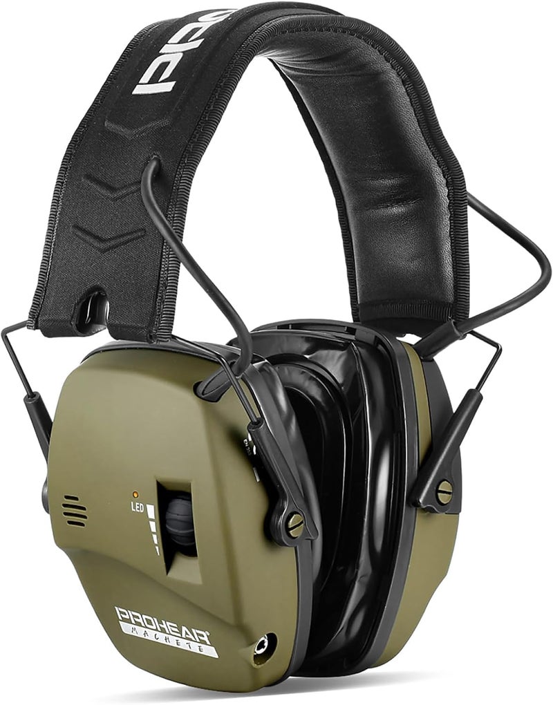 PROHEAR Digital Electronic Shooting Ear Protection Muffs with GEP02 Gel Ear Pads, Hunting 5X Sound Amplification Earmuffs, NRR 23dB Low Profile Hearing Protection for Gun Range - Green - Image 1